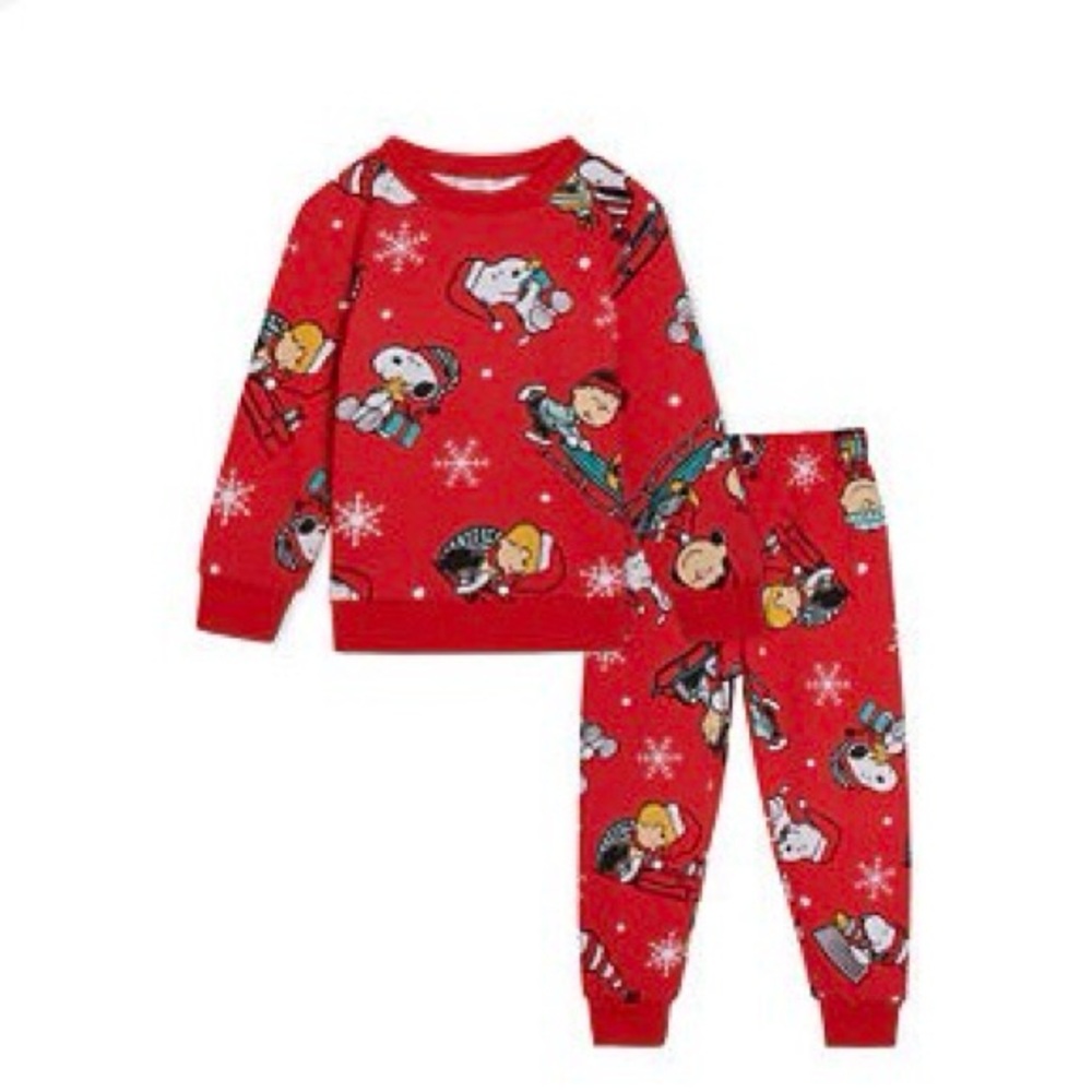 Red Kids Pajamas with Cartoon Characters